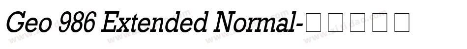 Geo 986 Extended Normal字体转换